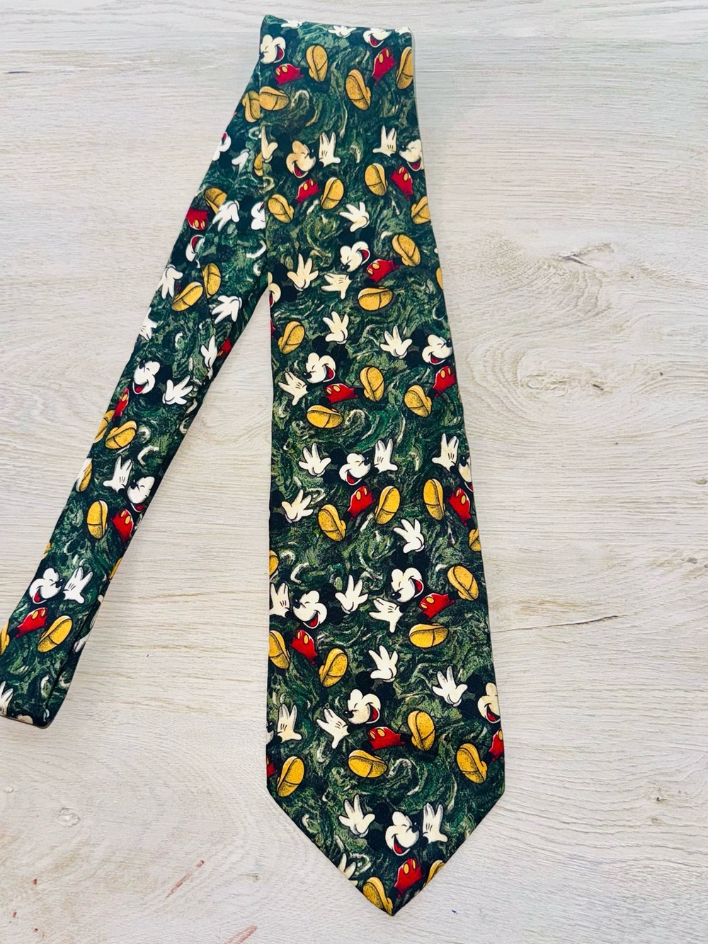 Disney Store Dark Green Tie with Mickey Mouse Print